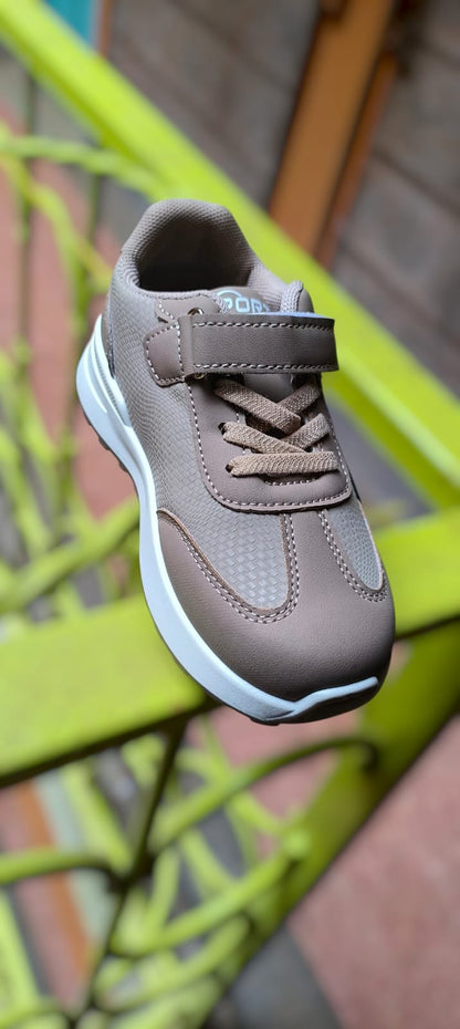 Kids Sports Sneakers (Beige/Black)