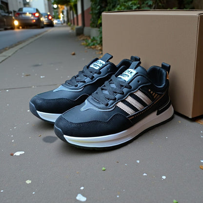 Men sneakers with stripes (Beige,Grey,Black)