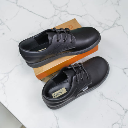 Conoli Boys Leather School Shoes with Shoelaces kids