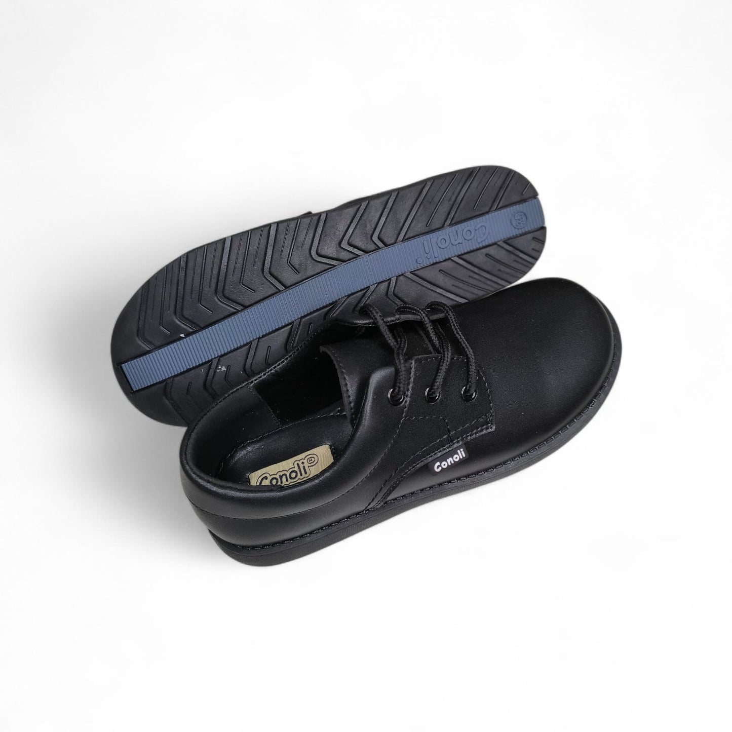 Conoli Boys Leather School Shoes with Shoelaces kids