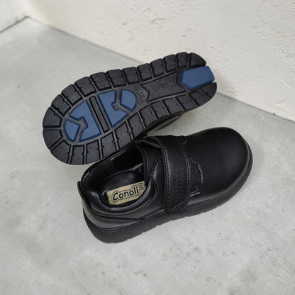 Conoli Boys Leather School Shoes with Single Velcro Fastener kids