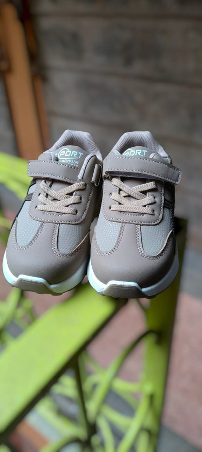 Kids Sports Sneakers (Beige/Black)