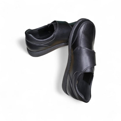 Conoli Boys Leather School Shoes with big Single Velcro kids