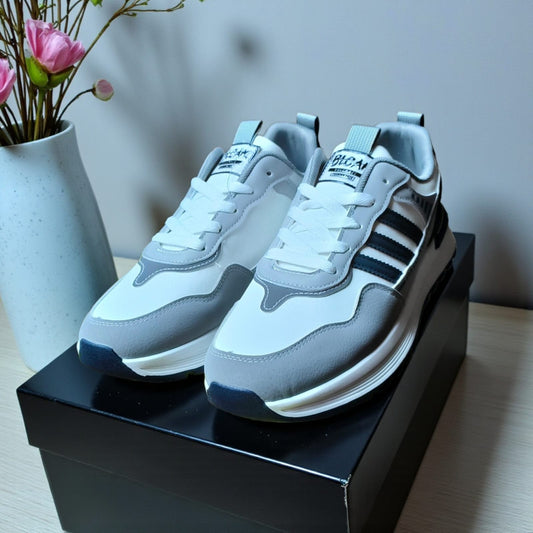 Men sneakers with stripes (Beige,Grey,Black)