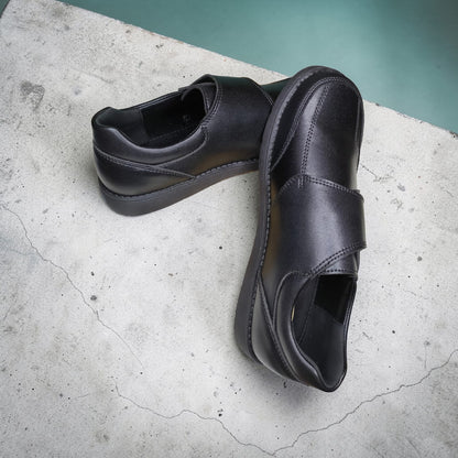 Conoli Boys Leather School Shoes with big Single Velcro kids