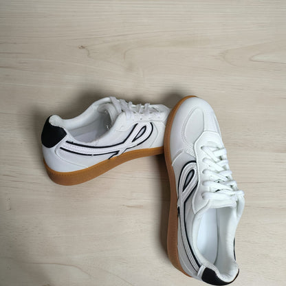 ladies sneakers single sole  (navy blue/white)