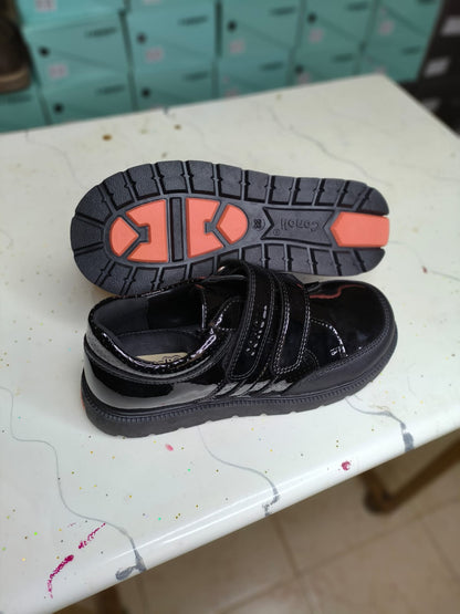 Conoli Unisex Wetlook School Shoes with Double Velcro Fastener kids