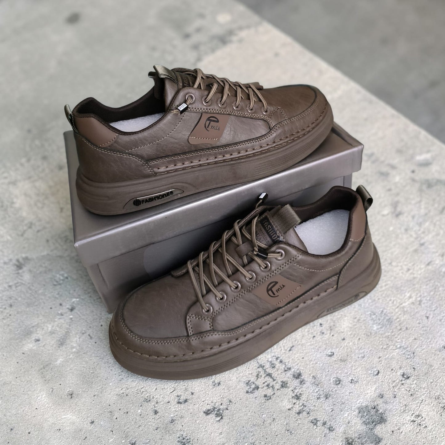 Men's Pure Leather Casual Shoes (Jungle green)