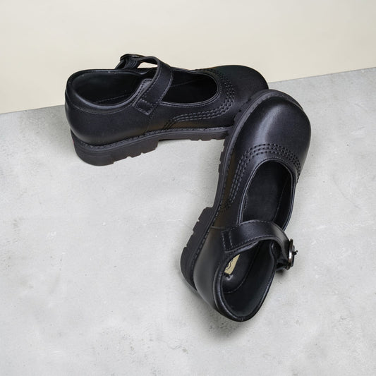 Conoli Dotted Leather Girls School Shoes with Fastener kids