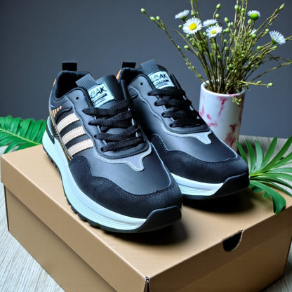 Men sneakers with stripes (Beige,Grey,Black)