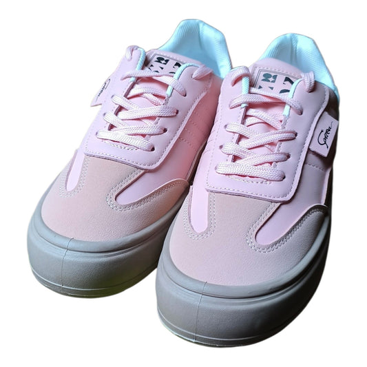 ladies sneakers double sole (Pink, White)